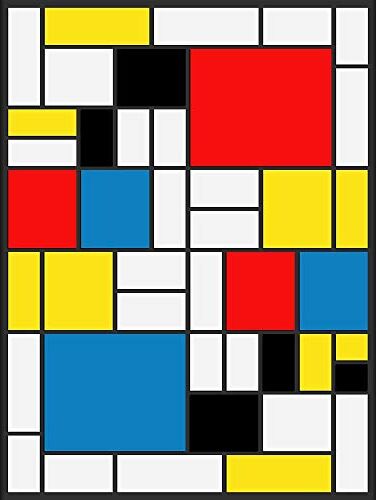 Wee Blue Coo Mondrian Abstract Cubes Squares Old Master Painting Art Print Poster Wall Decor 12X16 Inch