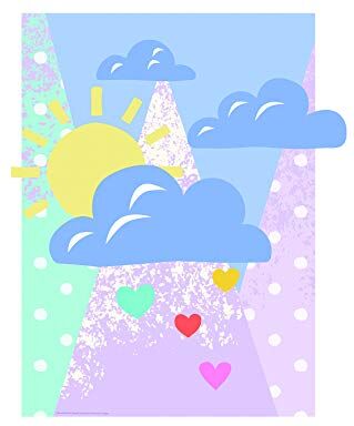 Komar Disney Winnie The Pooh Clouds Quadro da Parete, Decorazione per la cameretta dei Bambini, Senza Cornice, WB088-40 x 50   Dimensioni: 40 x 50 cm (Larghezza x Altezza)