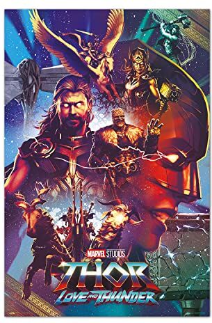 Grupo Erik : Poster Thor Love & Thunder   Poster da parete Marvel, 61x91,5cm, carta lucida   Poster da muro, incorniciabile,decorazione marvel   Poster Supereroi, poster thor