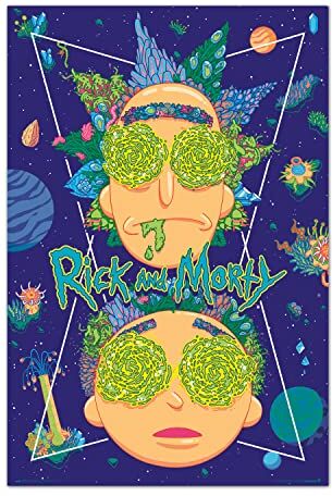 Grupo Erik : Poster Rick & Morty High in the Sky   Poster da parete Rick e Morty, 61x91,5cm,carta lucida   Poster da muro,incorniciabile   Poster serie animata, poster camera da letto, poster ragazzi