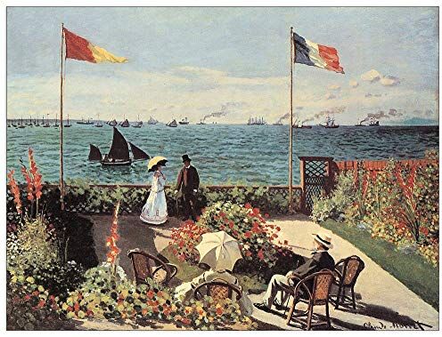 ArtPlaza Monet Claude Garden at Sainte-Adresse Decorative Panel, Wood MDF, Multicolour, 80x60 Cm