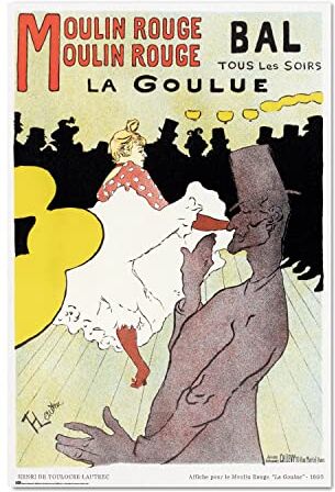 Grupo Erik : Poster Moulin Rouge La Goulue   Poster da parete Lautrec,6x9,5cm,carta lucida   Poster da muro, incorniciabile   Poster artistici, poster postimpressionismo, poster parigi