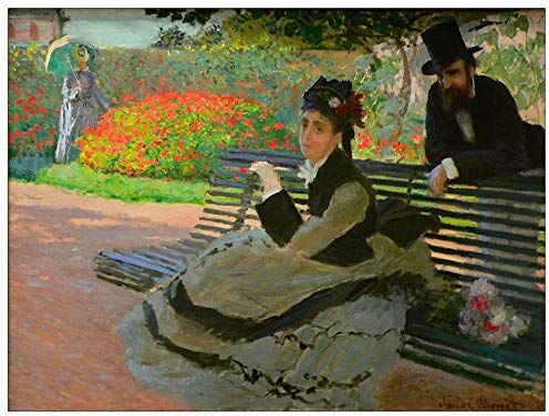 ArtPlaza Monet Claude Camille Monet on a garden bench Decorative Panel, Wood MDF, Multicolour, 120x90 Cm