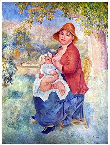 ArtPlaza Renoir Pierre-Auguste The child at the chest maternity Decorative Panel, Wood MDF, Multicolour, 60x80 Cm