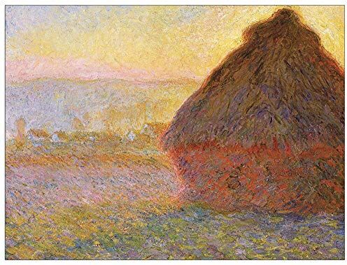 ArtPlaza Monet Claude Graystacks I Decorative Panel, Wood MDF, Multicolour, 80x60 Cm