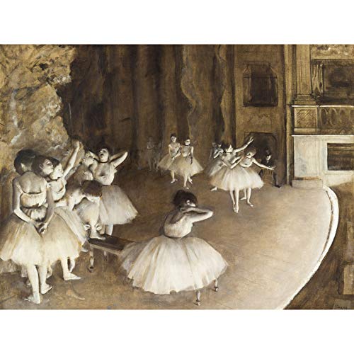 Edgar Degas Ballet Rehearsal On Stage Grande Stampa artistica da parete su tela Premium Poster murale