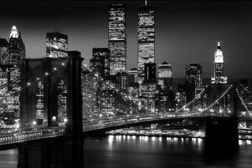 empireposter Empire New York Poster Manhattan e Brooklyn Bridge in bianco e nero (91,5 x 61 cm)