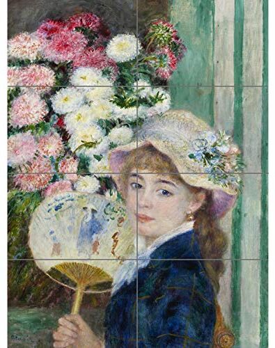 Artery8 Pierre Auguste Renoir Woman With A Fan C1879 Painting XL Giant Panel Poster (8 Sections) Donna Pittura Manifesto