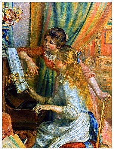 ArtPlaza Renoir Pierre-Auguste Girls at the Piano Decorative Panel, Wood MDF, Multicolour, 60x80 Cm