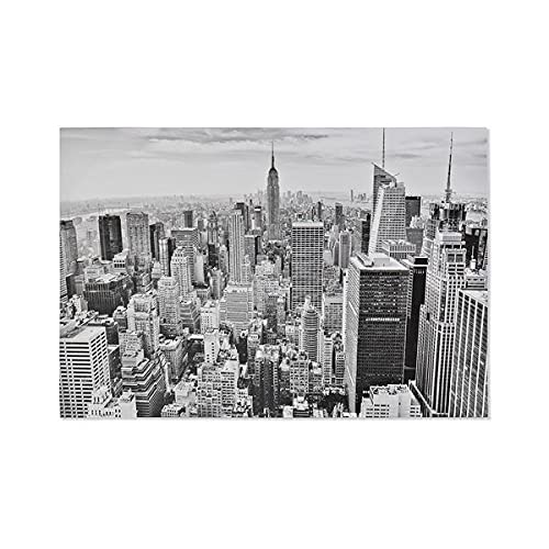 Dekodonia Quadro su tela, New York, grigio, 90 x 3 x 60 cm