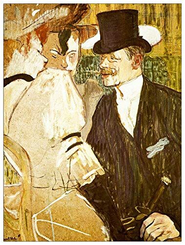 ArtPlaza Toulouse-Lautrec-Anglais at Moulin Rouge Pannello Decorativo, Legno MDF, Multicolore, 90 x 120 cm