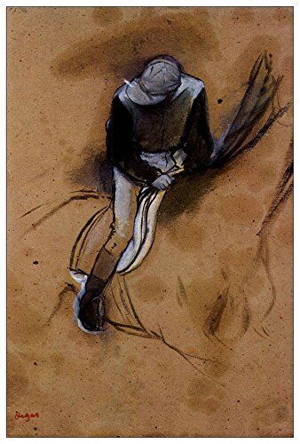 ArtPlaza Degas Edgar Jockey Forward Flexed Standing Pannello Decorativo, Legno, Multicolore, 60x90 cm