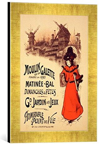 kunst für alle 'IMMAGINE incorniciata di Roedel "Reproduction of a – Poster advertising The' Moulin de la Galette 'Matinee Ball, 1896, stampa artistica, 30 x 40 cm, nel quadro immagini fatti a mano di alta qualità oro Raya