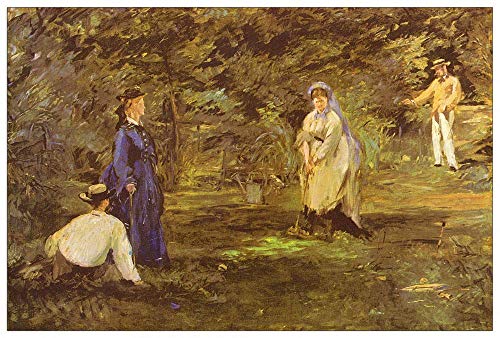 ArtPlaza Manet Édouard Croquet Party Decorative Panel, Wood MDF, Multicolour, 135x90 Cm