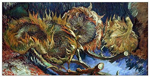 ArtPlaza Van Gogh Vincent Four Sunflowes gone to Seed Decorative Panel, Wood MDF, Multicolour, 140x70 Cm