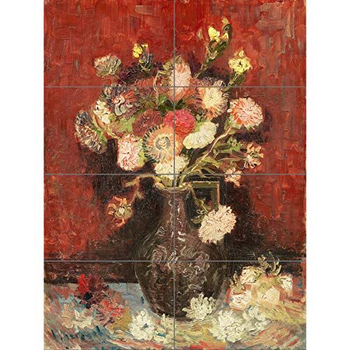 Artery8 Vincent Van Gogh Vase With Chinese Asters And Gladioli XL Giant Panel Poster (8 Sections) Manifesto