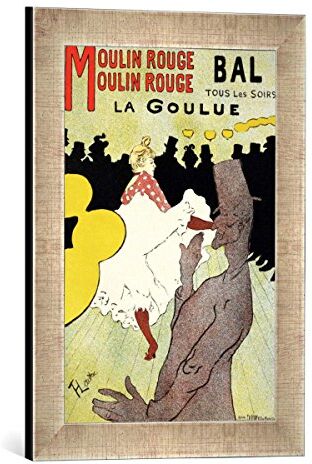 kunst für alle 'IMMAGINE incorniciata di Henri De Toulouse – Lautrec "Reproduction of a – Poster advertising' La goulue 'at the Moulin Rouge, Paris, Stampa artistica, 30 x 40 cm, nel quadro immagini fatti a mano di alta qualità argento Raya