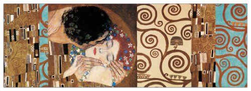 Artopweb Pannelli Decorativi Klimt II 150 Anniversary The Kiss Quadro, Legno, Multicolore, 136x1.8x48 cm, 1852 unità