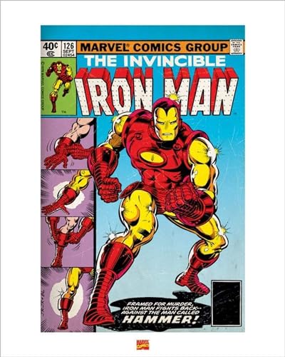 Marvel Stampa Artistica Iron Man, Carta Ferro, Multicolore, 40 X 50 cm