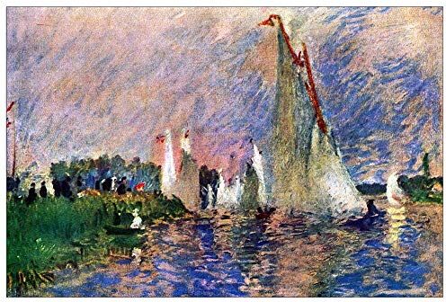 ArtPlaza Renoir Pierre-Auguste Regatta in Argenteuil Decorative Panel, Wood MDF, Multicolour, 90x60 Cm