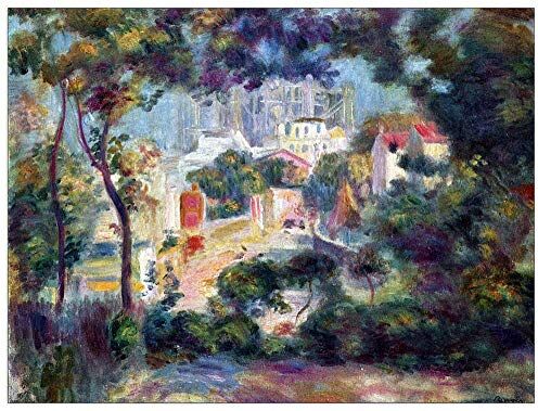 ArtPlaza Renoir Pierre-Auguste Landscape with a view of the Sacred Heart Decorative Panel, Wood MDF, Multicolour, 80x60 Cm