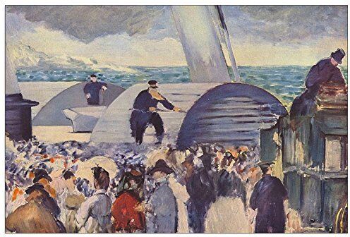 ArtPlaza Manet Édouard Embarkation of The Folkestone Pannello Decorativo, Legno, Multicolore, 135x90 cm