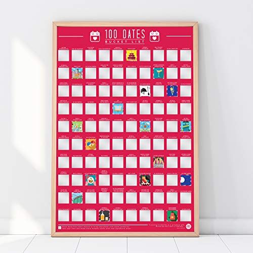 Gift Republic Poster con scritta in inglese"100 Dates Bucket List", formato A2, per Studio, colore: Rosa