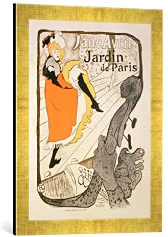 kunst für alle 'IMMAGINE incorniciata di Henri De Toulouse – Lautrec "Reproduction of a – Poster advertising' Jane Avril 'at the Jardin de Paris, 1893, stampa artistica, 40 x 60 cm, nel quadro immagini fatti a mano di alta qualità oro Raya