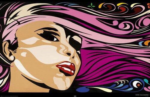 1art1 Empire  Erik Deandre, Capelli, Pop Art Stampa 61 x 91.5 cm