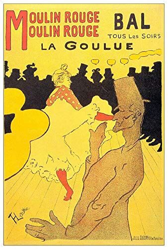 ArtPlaza Toulouse-Lautrec Moulin Rouge la Goulue Decorative Panel, Wood MDF, Multicolour, 90x135 Cm
