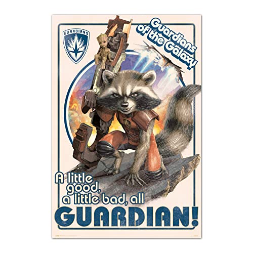 Grupo Erik : Poster Guardiani della Galassia Rocket e Baby Groot   Poster da parete Marvel,61x91,5cm,carta lucida   Poster da muro, incorniciabile, decorazione marvel   Poster Guardians of the Galaxy