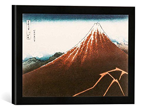 kunst für alle 'IMMAGINE incorniciata di Katsushika Hokusai "Fuji Above The Lightning', from the series '36 Views of Mt. Fuji ', stampata nel quadro immagini fatti a mano di alta qualità, 40 x 30 cm, colore: nero opaco
