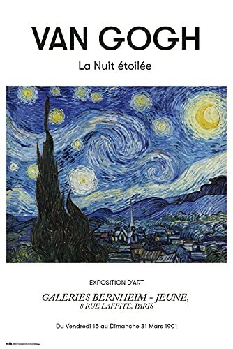 Grupo Erik : Poster Van Gogh Notte Stellata  Poster da parete Van Gogh, 61x91,5cm, carta lucida   Poster da muro, incorniciabile, decorazione casa   Poster camera da letto,poster impressionismo