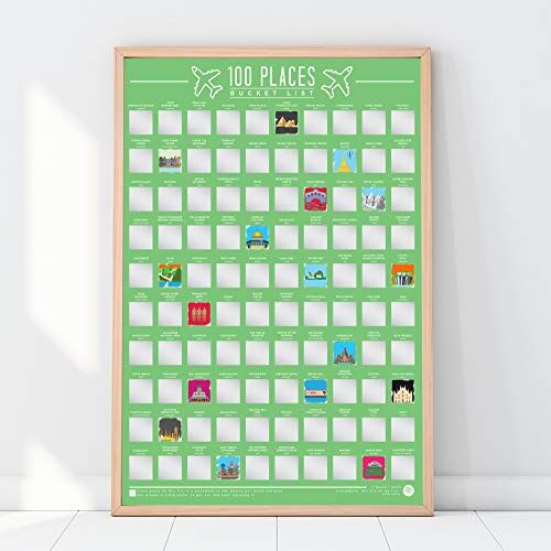 Gift Republic 100 posti – Scratch off Bucket List Poster, Verde