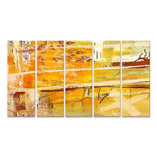 islandburner Quadro su tela Giallo Arancione Colori Naturali Opera D'arte Mista Croce Mappa del Tesoro A Immagini Murale Poster