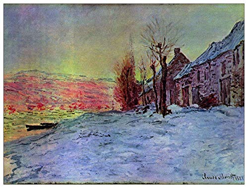 ArtPlaza Monet Claude Lava Court sunshine and snow Decorative Panel, Wood MDF, Multicolour, 120x90 Cm