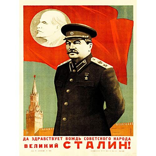 Wee Blue Coo Political Soviet Union Lenin Stalin Red Flag Art Print Poster 30X40 CM 12X16 in