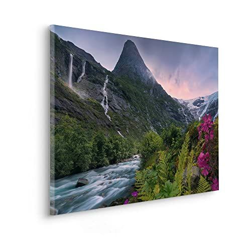 Komar Quadro su tela con cornice in vero legno – Scandinavian Paradise – Dimensioni 90 x 60 cm – Quadro su tela, paesaggio, soggiorno, camera da letto