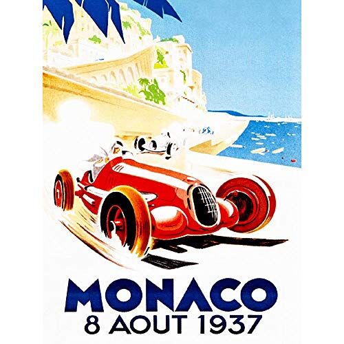 Wee Blue Coo Advert Racing Car Monaco 1937 Grand Prix Art Print Poster Wall Decor 12X16 Inch Pubblicità Da corsa Grande Manifesto Parete