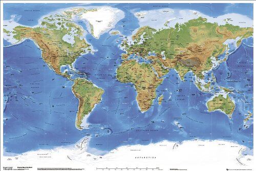 1art1 Empire  Stampa Artistica con Mappa del Mondo, Poster 91,5 x 61 cm