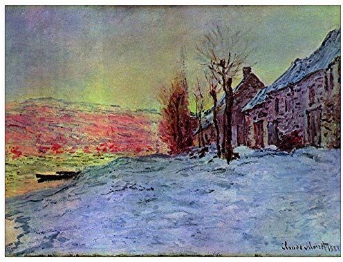 ArtPlaza Monet Claude Lava Court sunshine and snow Decorative Panel, Wood MDF, Multicolour, 80x60 Cm