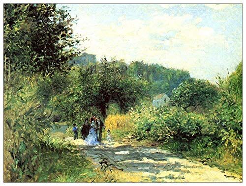 ArtPlaza Renoir Pierre-Auguste-Road to Louveciennes Pannello Decorativo, Legno MDF, Multicolore, 80x60 Cm