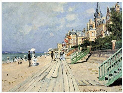 ArtPlaza Monet Claude Beach at trouville  Decorative Panel, Wood MDF, Multicolour, 120x90 Cm