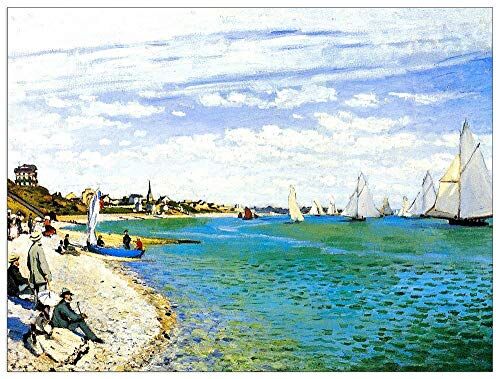 ArtPlaza Monet Claude Regatta at Saint Adresse Decorative Panel, Wood MDF, Multicolour, 80x60 Cm