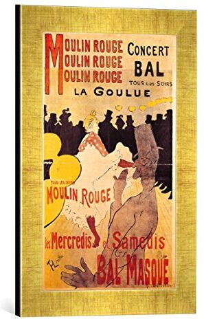 kunst für alle 'IMMAGINE incorniciata di Henri De Toulouse – Lautrec " – Poster advertising' La goulue 'at the Moulin Rouge, 1893, stampa artistica, 30 x 40 cm, nel quadro immagini fatti a mano di alta qualità oro Raya