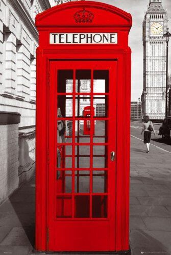 1art1 Empire  London, Phone Box Poster di Tele 61 x 91,5 cm Stampa