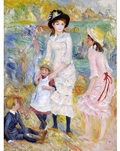 Renoir Children On The Seashore Guernsey Stampa Artistica da Parete, Extra Large