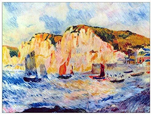 ArtPlaza Renoir Pierre-Auguste Sea and Cliffs Decorative Panel, Wood MDF, Multicolour, 80x60 Cm