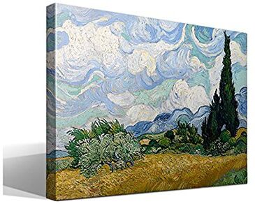 Vincent Quadro tela Campo di grano con cipressi di Van Gogh 70 cm x 95 cm