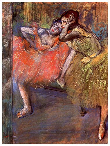 ArtPlaza Degas Edgar Two dancers behind the scenes Decorative Panel, Wood MDF, Multicolour, 60x80 Cm